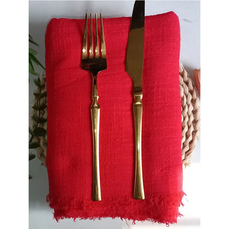 Elegantes 12-teiliges Set aus Baumwoll-Leinen Servietten für jeden Anlass