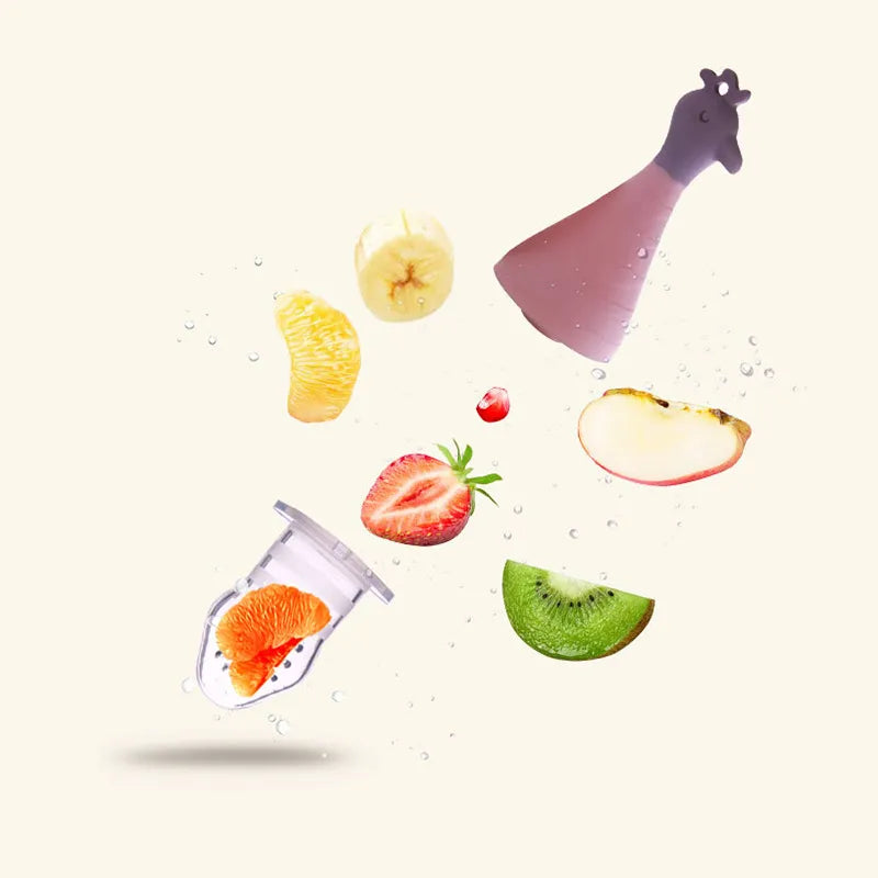 Beißring für Babys mit Tier-Motiv – Obst- und Gemüse-Fütterungshilfe