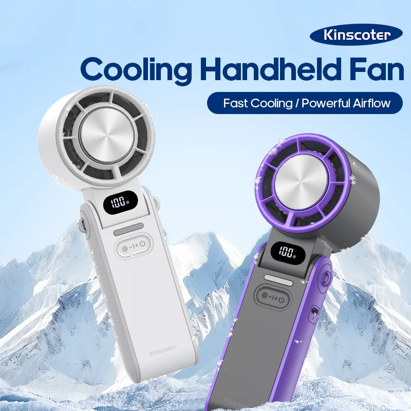 FrostWind Mini Fan | Customizable Cooling with 100 Settings | 3600 mAh Battery | Portable & Ice-Cooling
