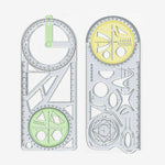 Vielseitiger Geometrie-Lineal mit drehbarem Winkelmesser
