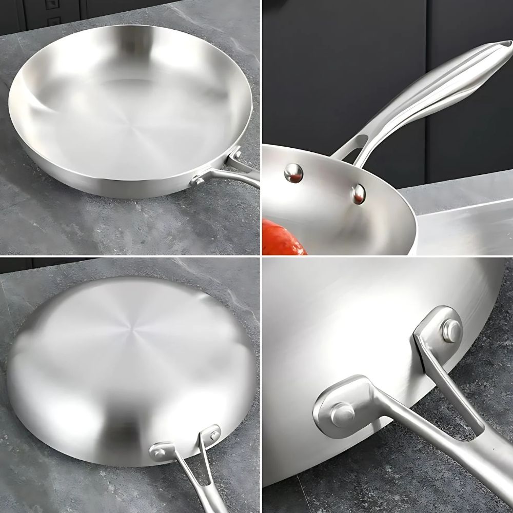 Hochwertige Edelstahl Bratpfanne für gesundes Kochen
