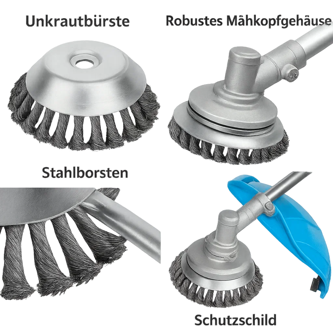 Turbo-Mähkopf für Gräser – Universelle 6-Klingen-Unkrautbürste für Trimmer