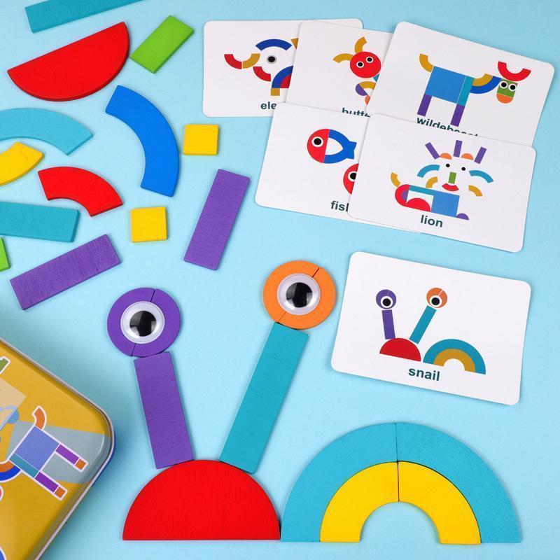 Kreatives Lernpuzzle für Kinder | Holzspielzeug