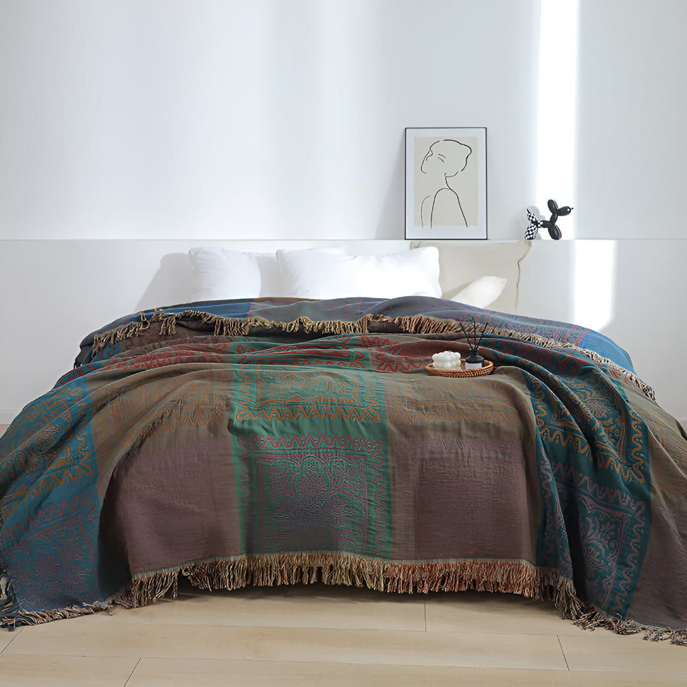 Boho-Quastendecke für ein gemütliches Zuhause