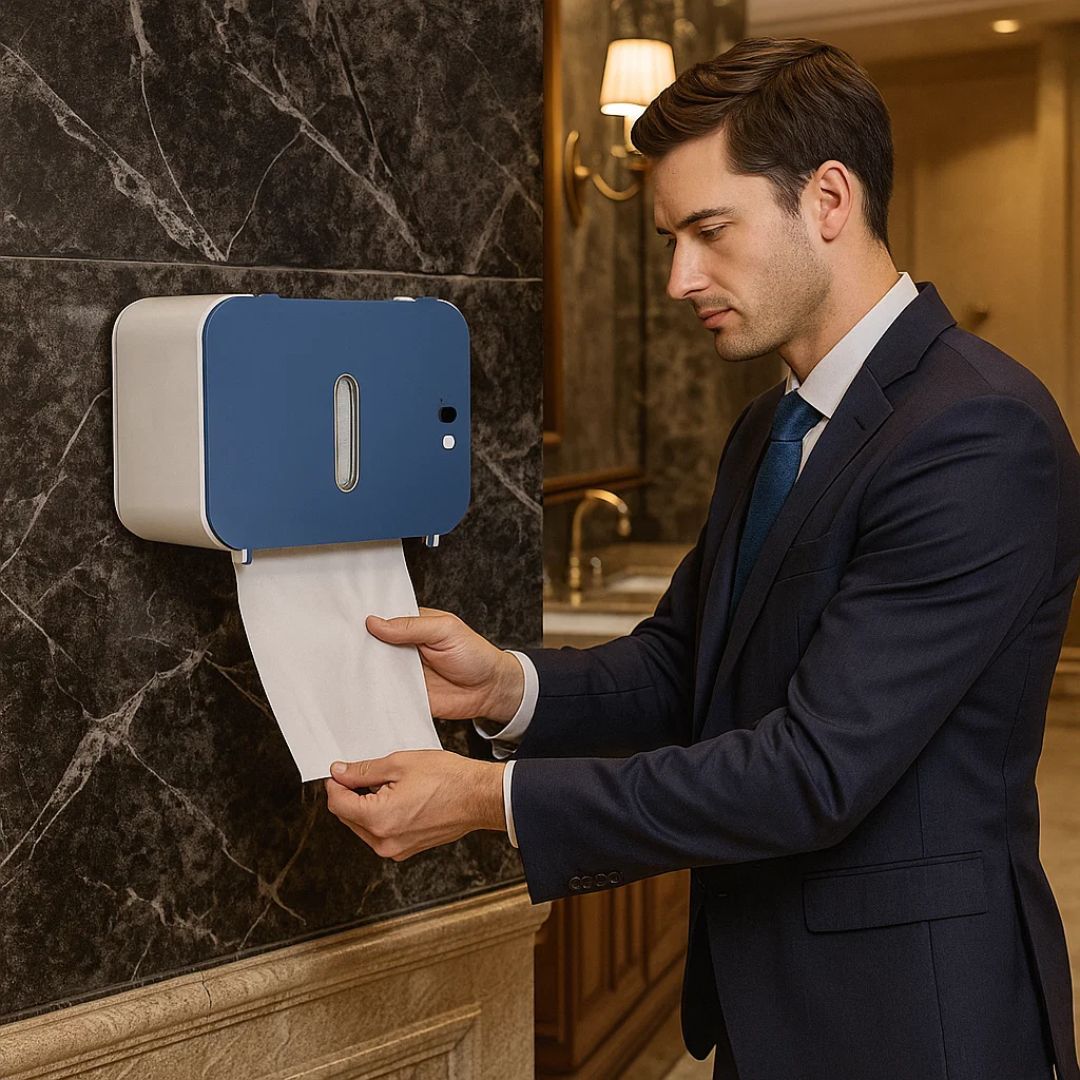 Berührungsloser Toilettenpapier-Spender – Sensorsteuerung – Automatische Rückzug-Schneide – Für stark frequentierte Toiletten