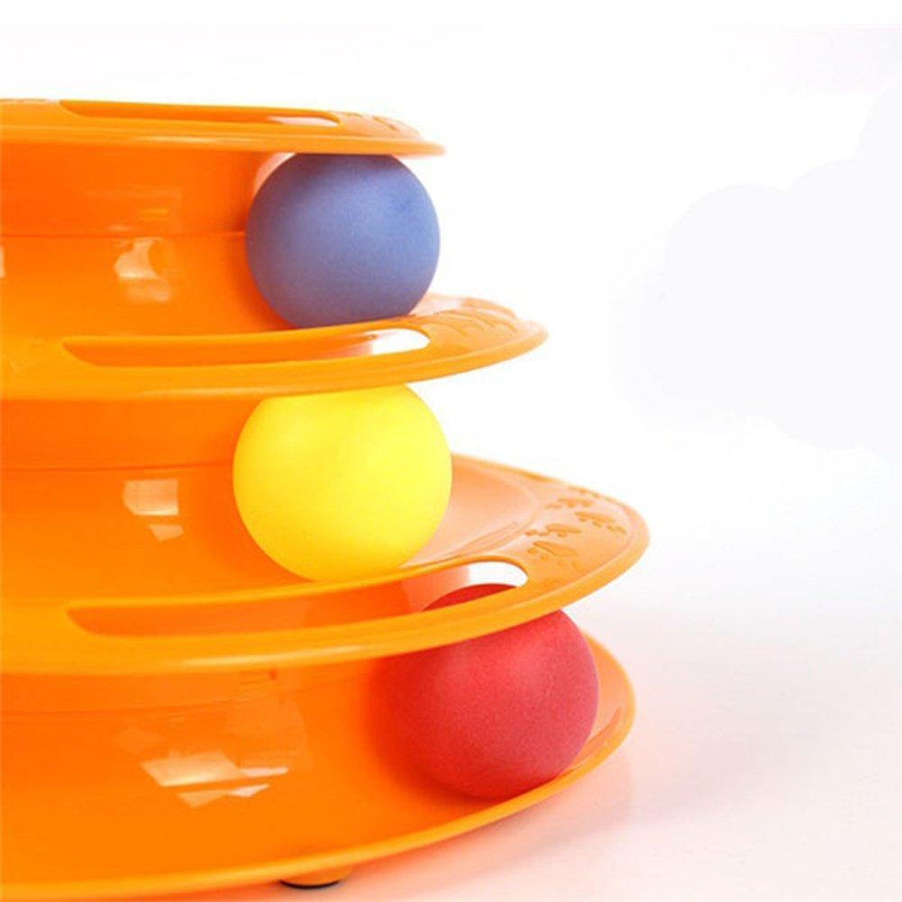 Bunter Kätzchen-Spielturm mit 3 Ebenen für interaktiven Spaß