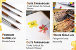 Präzisionspinselset mit Holzgriff für filigrane Arbeiten