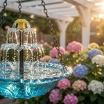 Solarbetriebenes Hängendes Vogelbad mit Wasserfall – Zweistufig