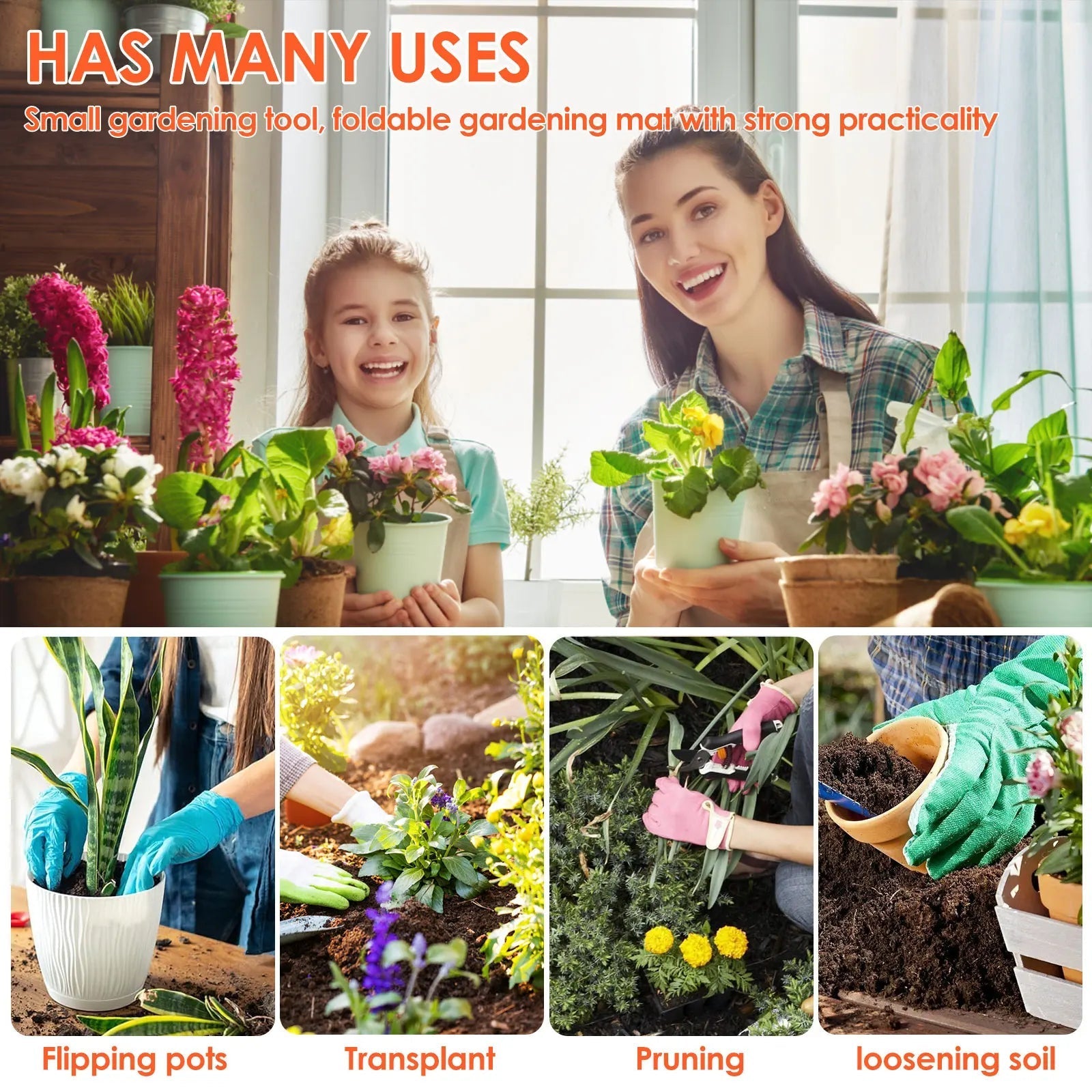 Small Garden Professional Tool Set | 13 or 16 Pieces | Includes Repotting Mat for Succulents & Bonsai