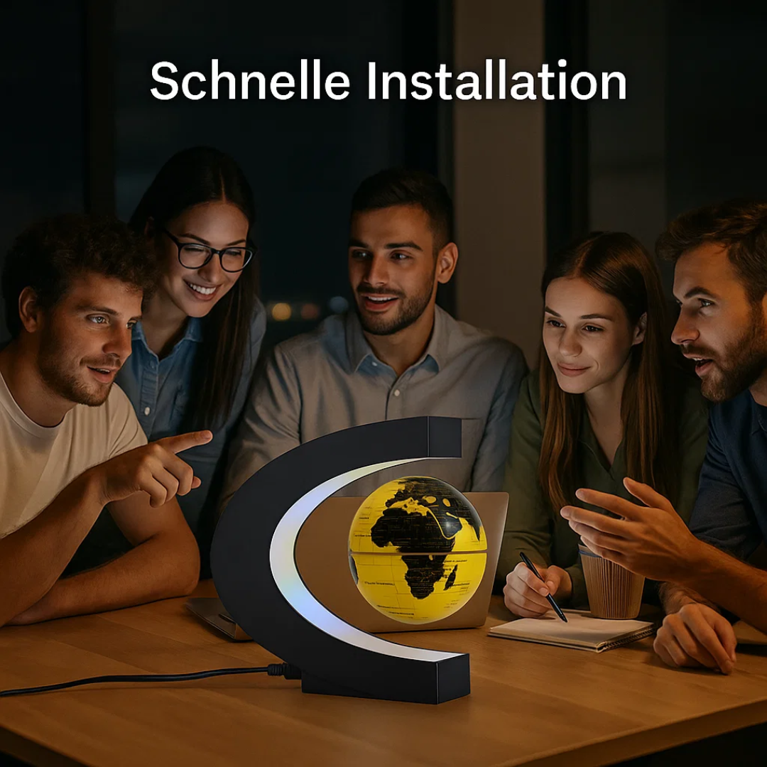 AstroGlobus LED Weltkugel – Schwebende Globenlampe mit magnetischer Aufhängung