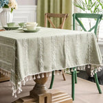 Stilvolle Tischdecke aus Baumwolle und Leinen