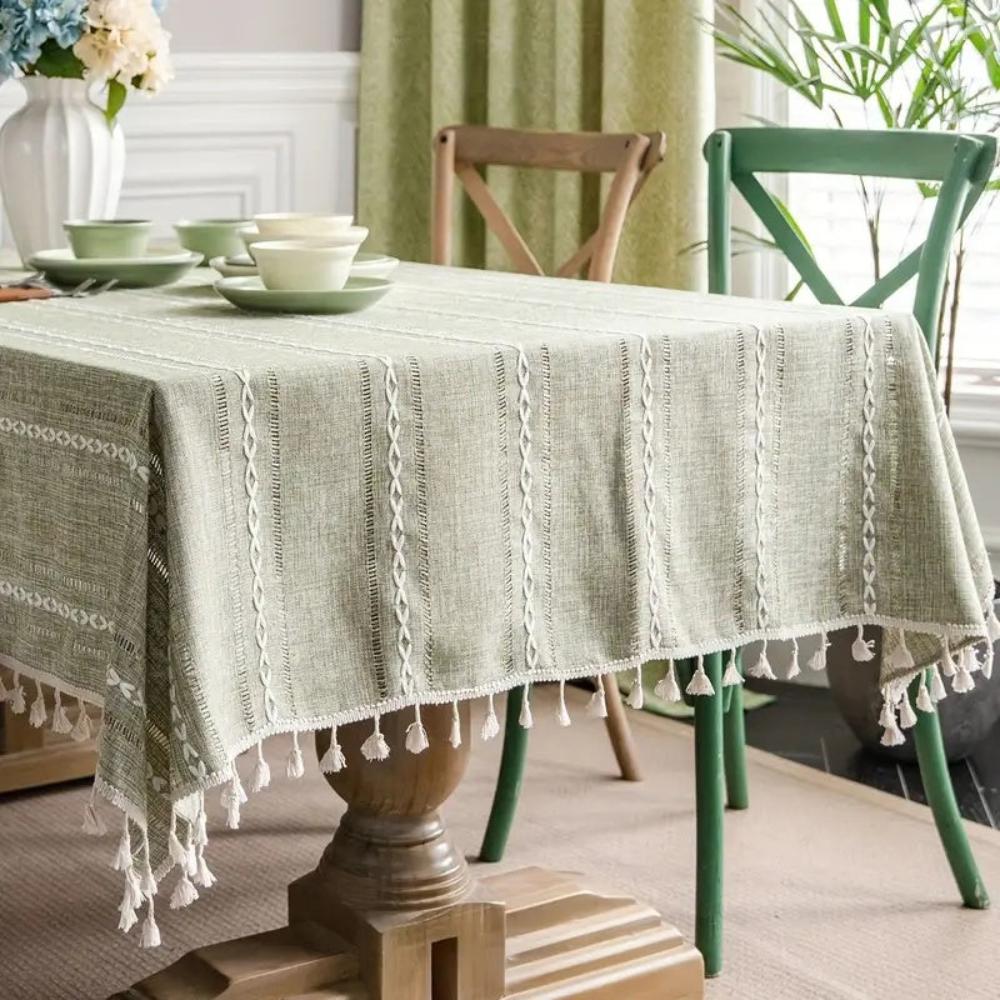 Stilvolle Tischdecke aus Baumwolle und Leinen