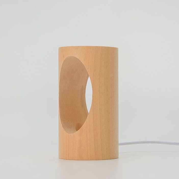 Komfortable Holz-Tischlampe mit LED-Beleuchtung