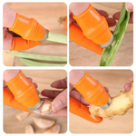 Ergonomische Erntehilfe mit Daumenmessern für Obst und Gemüse