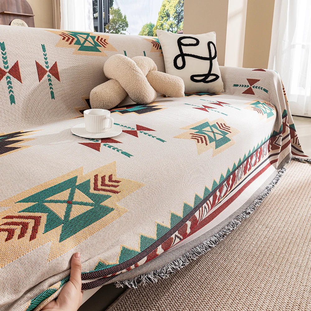 Stylish reversible blanket for a modern living ambience