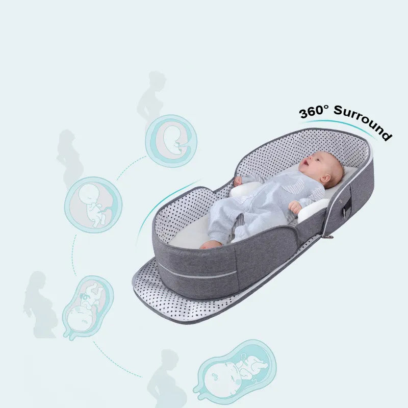 Reisewiege für Babys – Faltbar mit Moskitonetz und Tragetasche