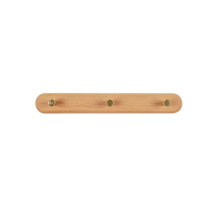 NaturaLine | Eleganter Holz-Wandgarderobenhaken mit Messinghaken