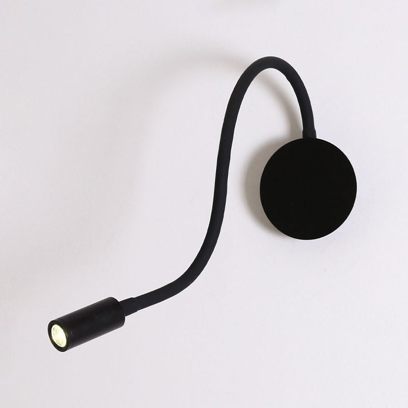 Verstellbare Wandlampe im Zylinderdesign aus Silikon und Metall – LED in Schwarz/Weiß