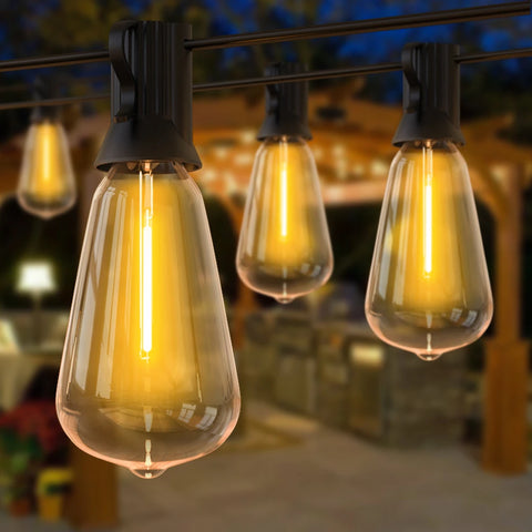 Wetterfeste LED-Lichterkette mit nostalgischen Glühbirnen