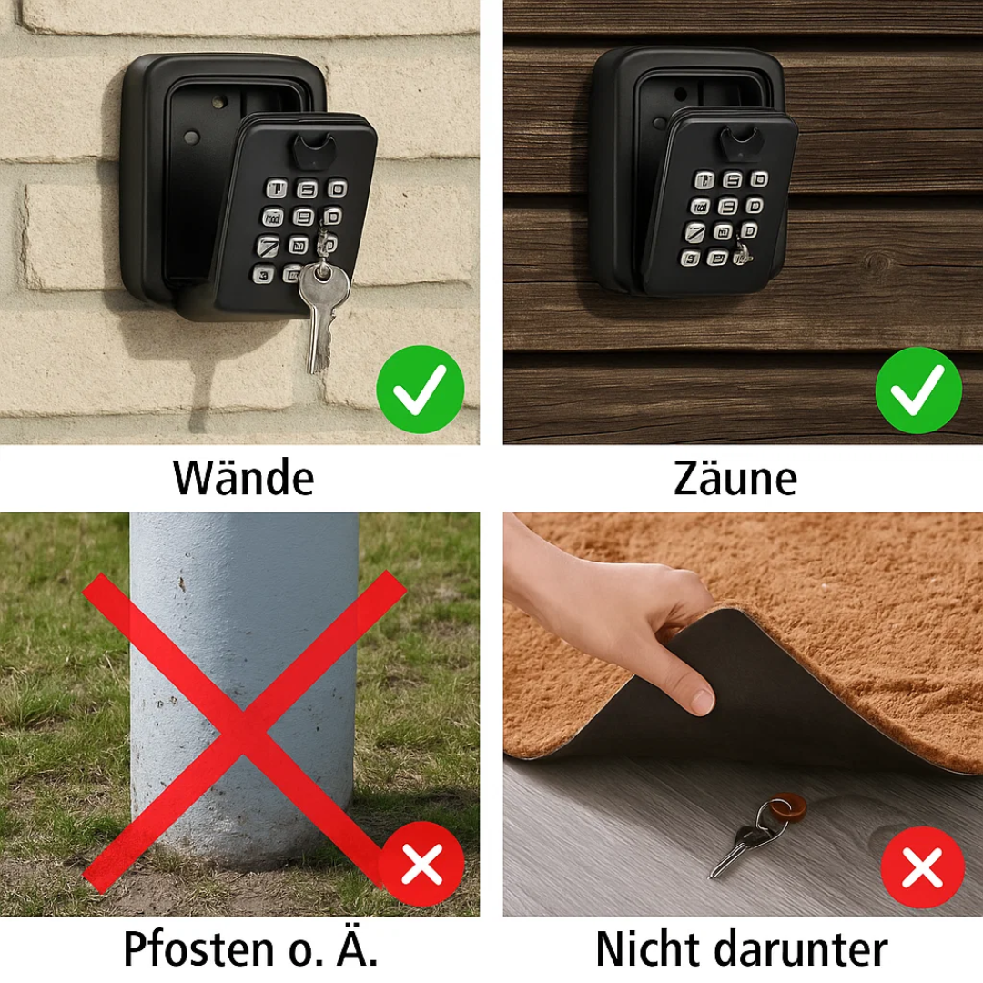 Wetterfeste Schlüsselbox zur Wandmontage – Schlüsselaufbewahrung für außen