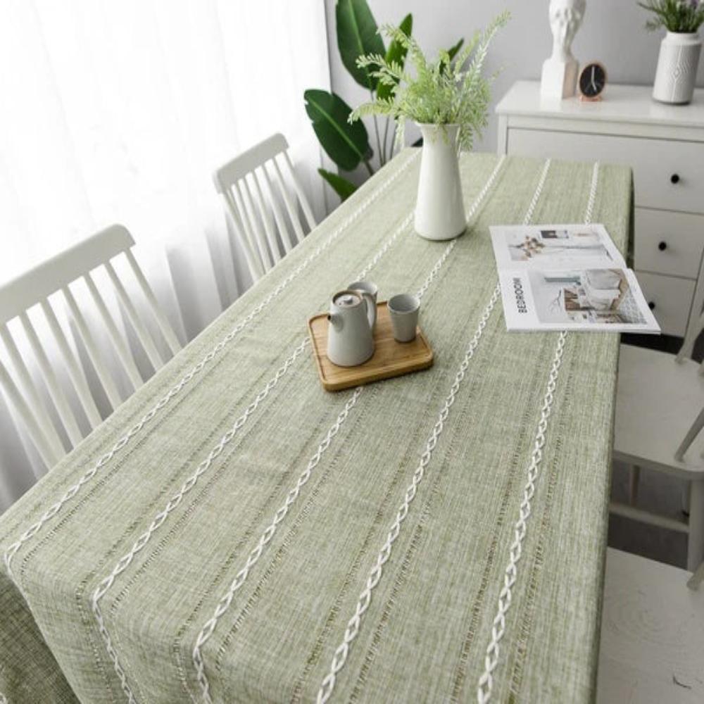 Stilvolle Tischdecke aus Baumwolle und Leinen