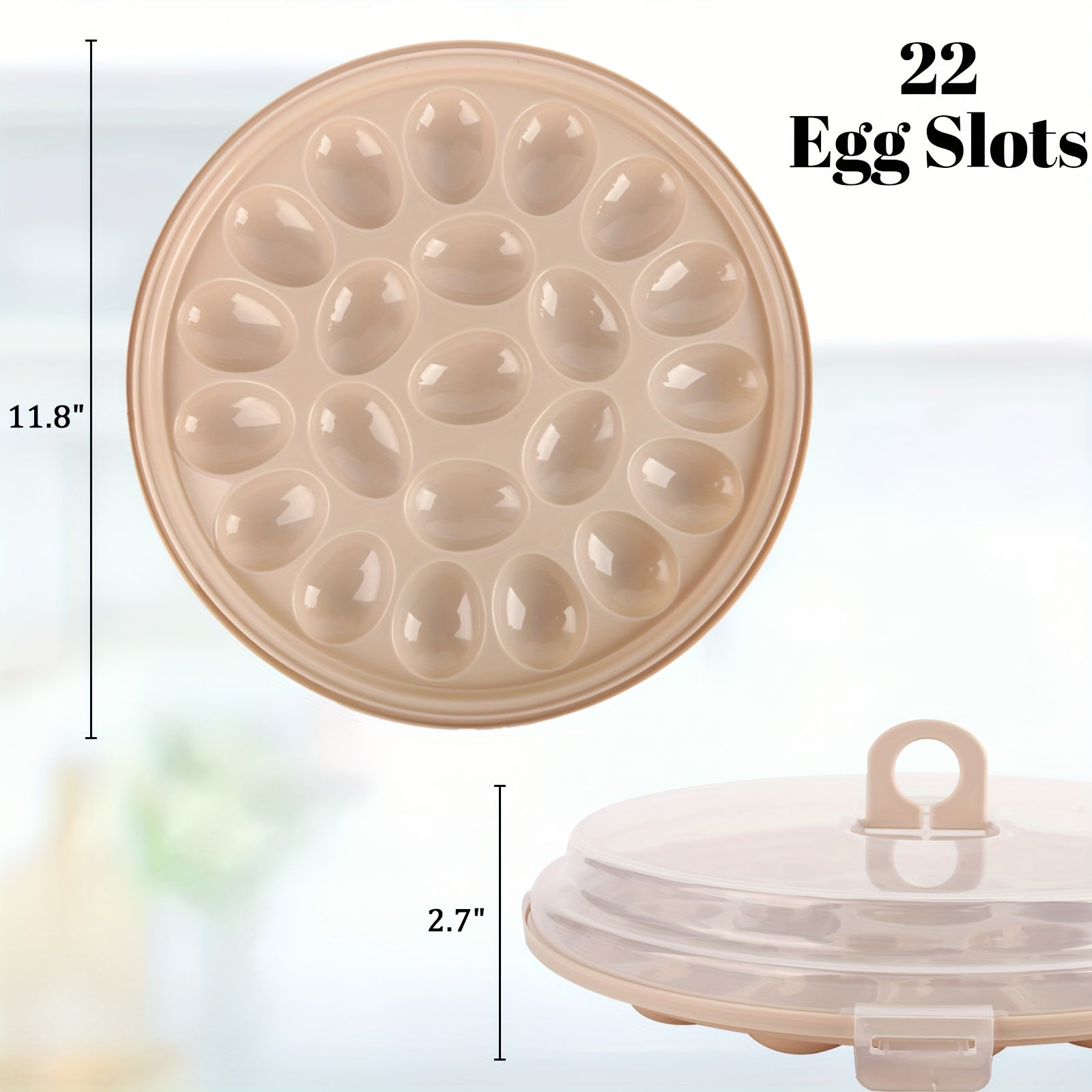 Elegante 3er Set für gefüllte Eier – Brauner Träger mit Deckel für 22 Eier