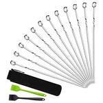 Premium Grillspieß Set mit Pinsel – 15 Teile für BBQ-Fans
