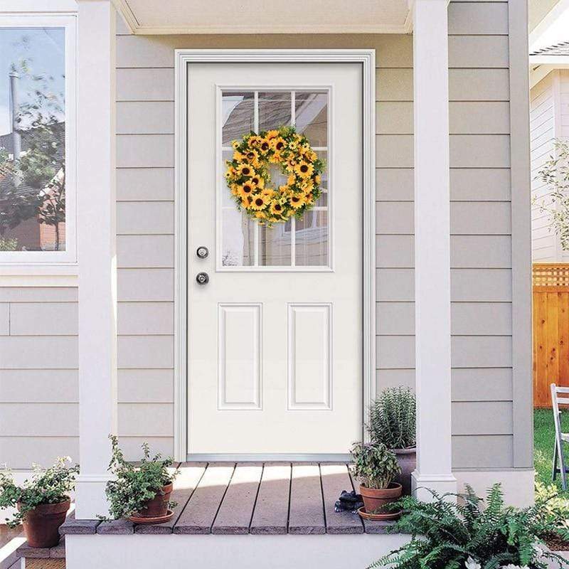 16'' Eleganter Künstlicher Sonnenblumenkranz Auroraflare