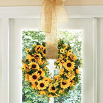 Künstlicher Sonnenblumenkranz in Gold – 40 cm