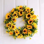 Künstlicher Sonnenblumenkranz in Gold – 40 cm