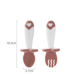 Ergonomisches Silikon Besteckset für Kleinkinder – Löffel und Gabel
