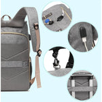 Babywickelrucksack mit USB – Rucksack für Flaschenwärmer und Ladefunktion