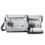 Wickeltasche für Babys in Blau mit Wickelauflage und Flaschenhalter
