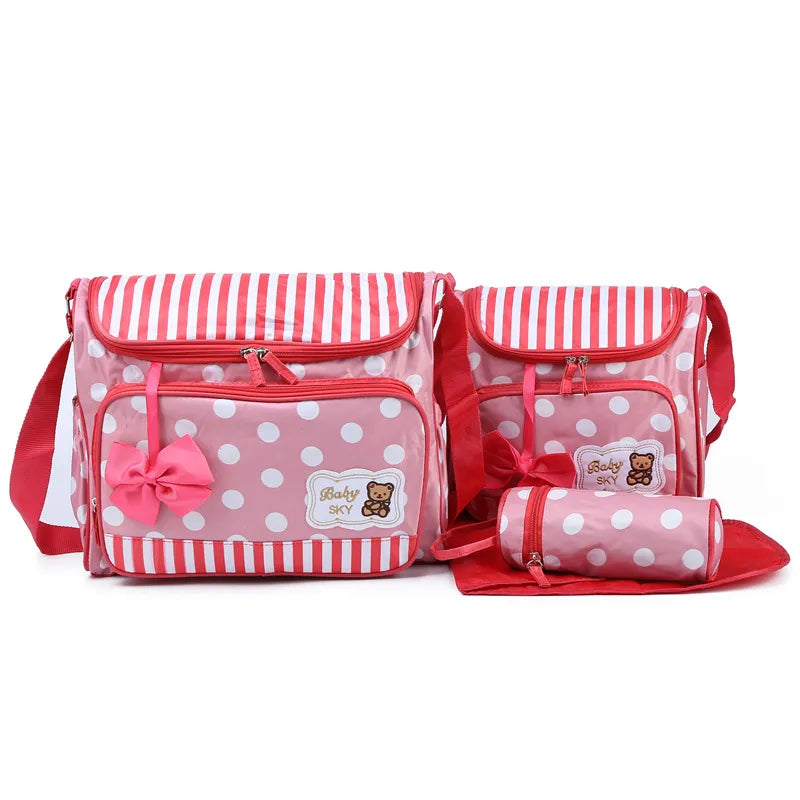 Wickeltasche für Babys in Blau mit Wickelauflage und Flaschenhalter