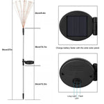 4er Set Solar Feuerwerk Gartenlichter - Wetterfeste LED Dekoleuchten, Solarenergie für Garten und Terrasse
