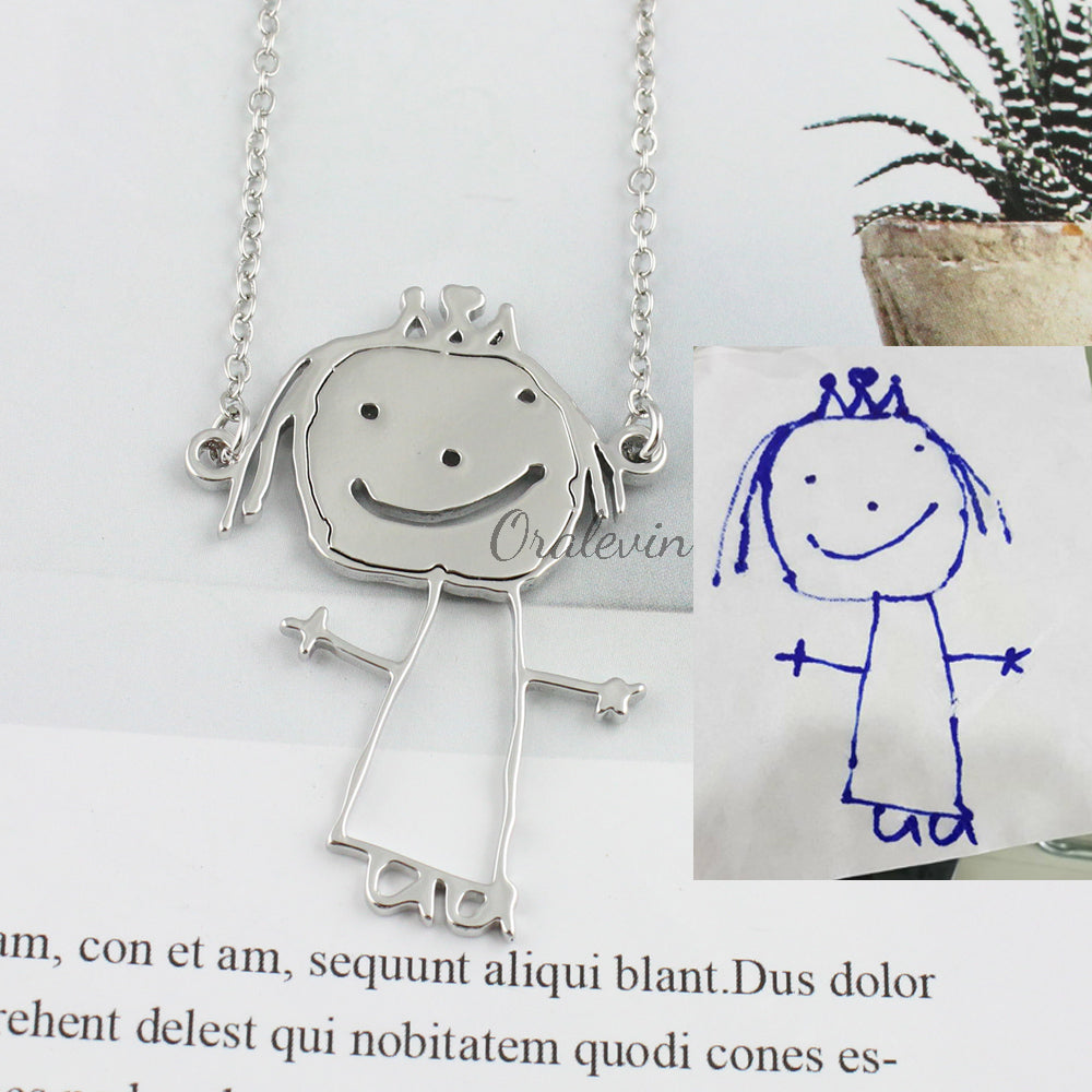 Halskette mit individueller Kinderzeichnung