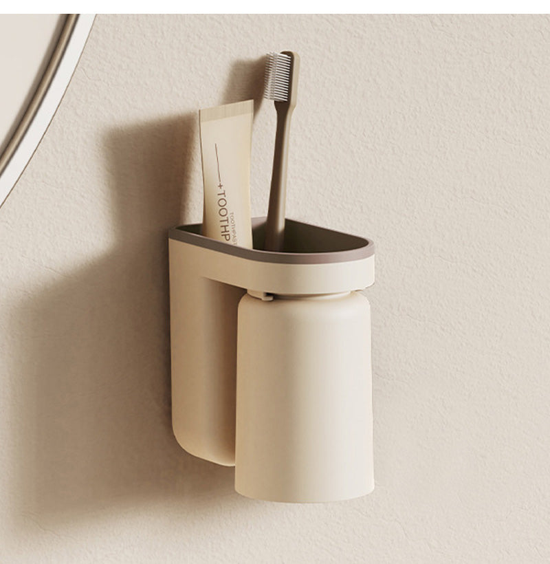 SmartFix 2-in-1 Wandhalterung für Zahnbürsten und Becher – Praktische Aufbewahrung ohne Bohren