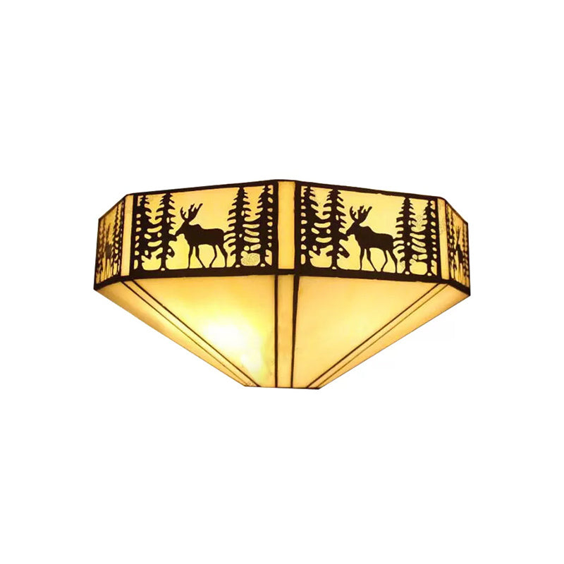Elegante Tiffany-Wandlampe mit Buntglas-Schirm für Innenräume