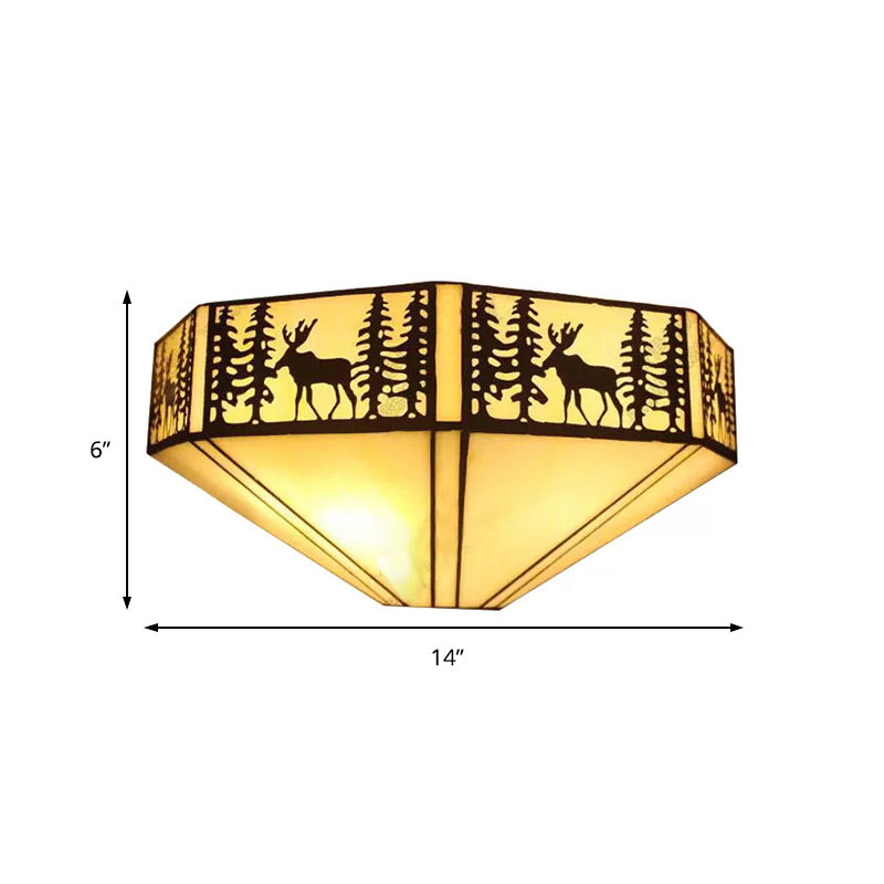 Elegante Tiffany-Wandlampe mit Buntglas-Schirm für Innenräume