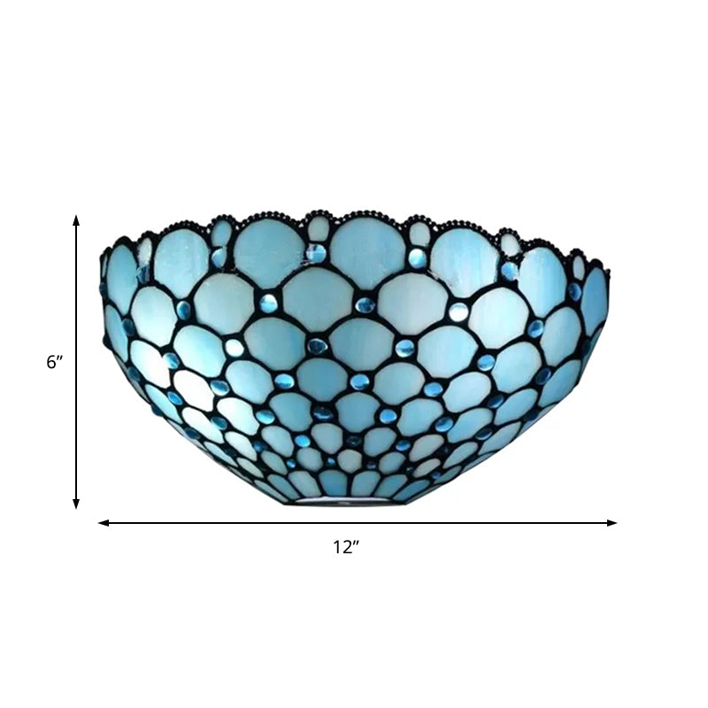 Elegante Tiffany-Wandlampe mit Buntglas-Schirm für Innenräume
