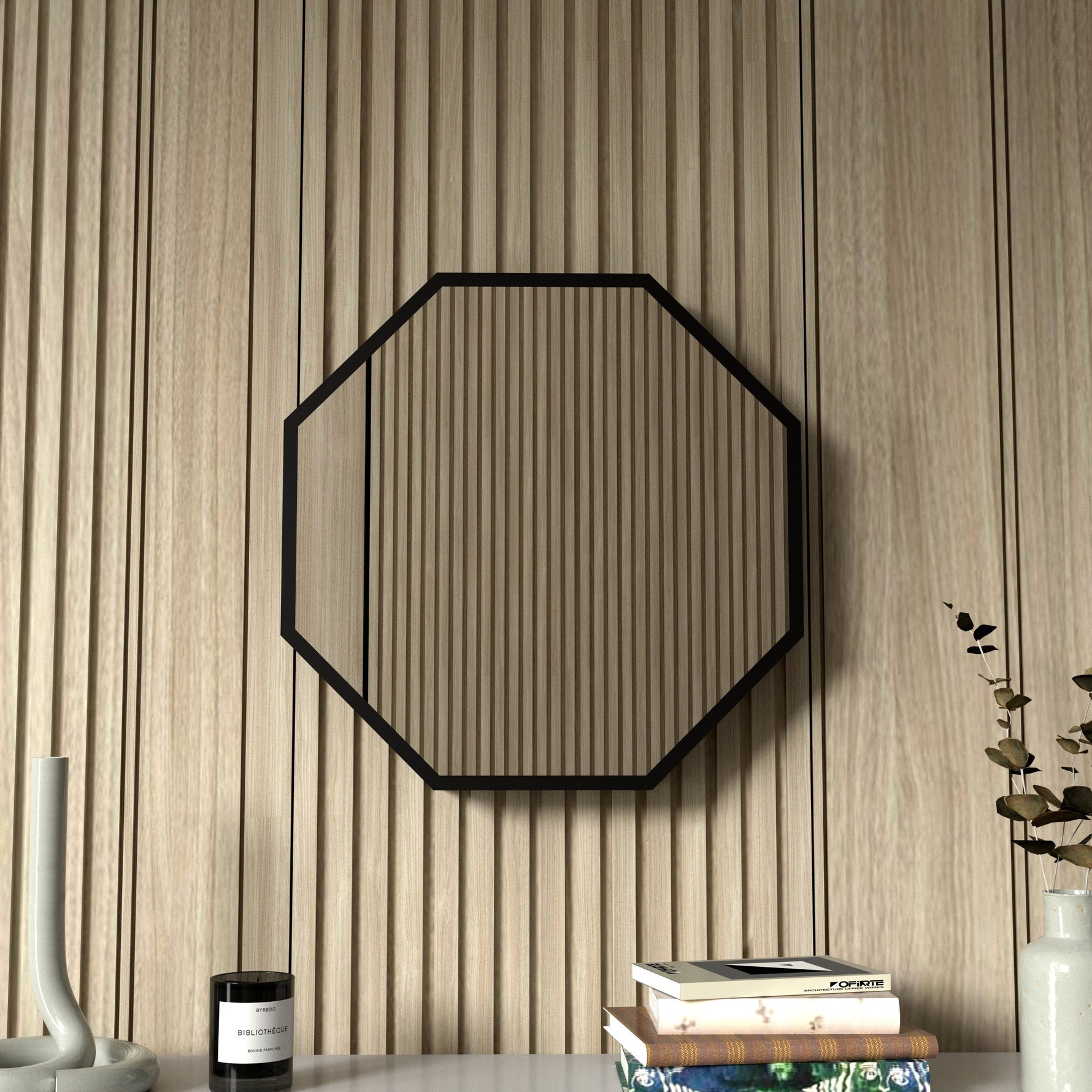 Elegant 3D Mirror with Color-Changing Lighting