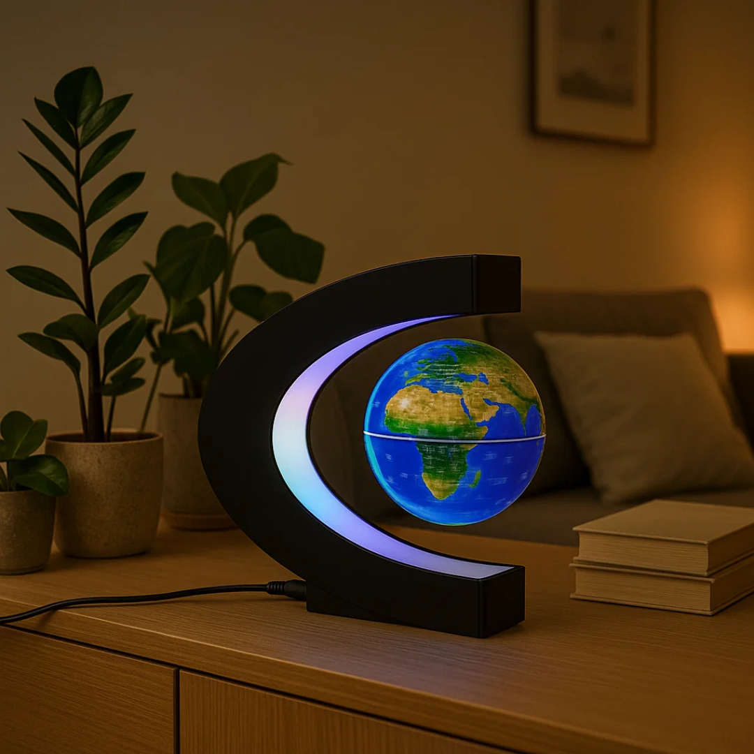 AstroGlobus LED Weltkugel – Schwebende Globenlampe mit magnetischer Aufhängung