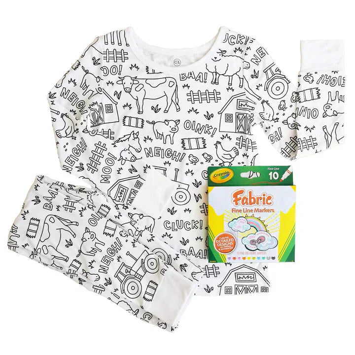 Selbstgestaltbarer Kinderpyjama zum Ausmalen