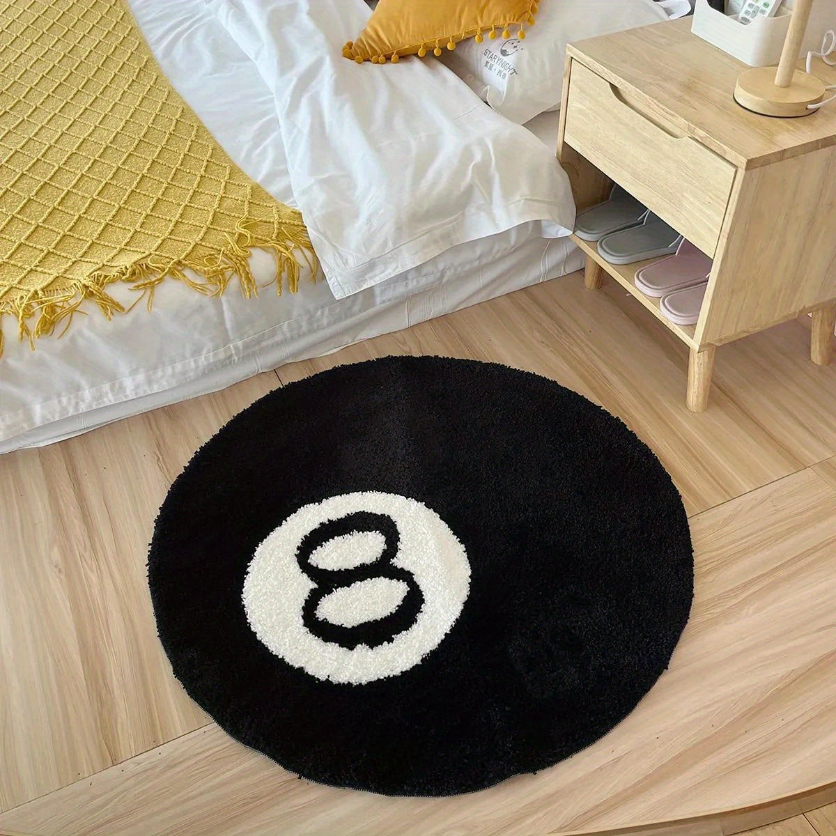 Runde Fußmatte mit 8-Ball-Motiv – Rutschfester Teppich für Ihr Zuhause