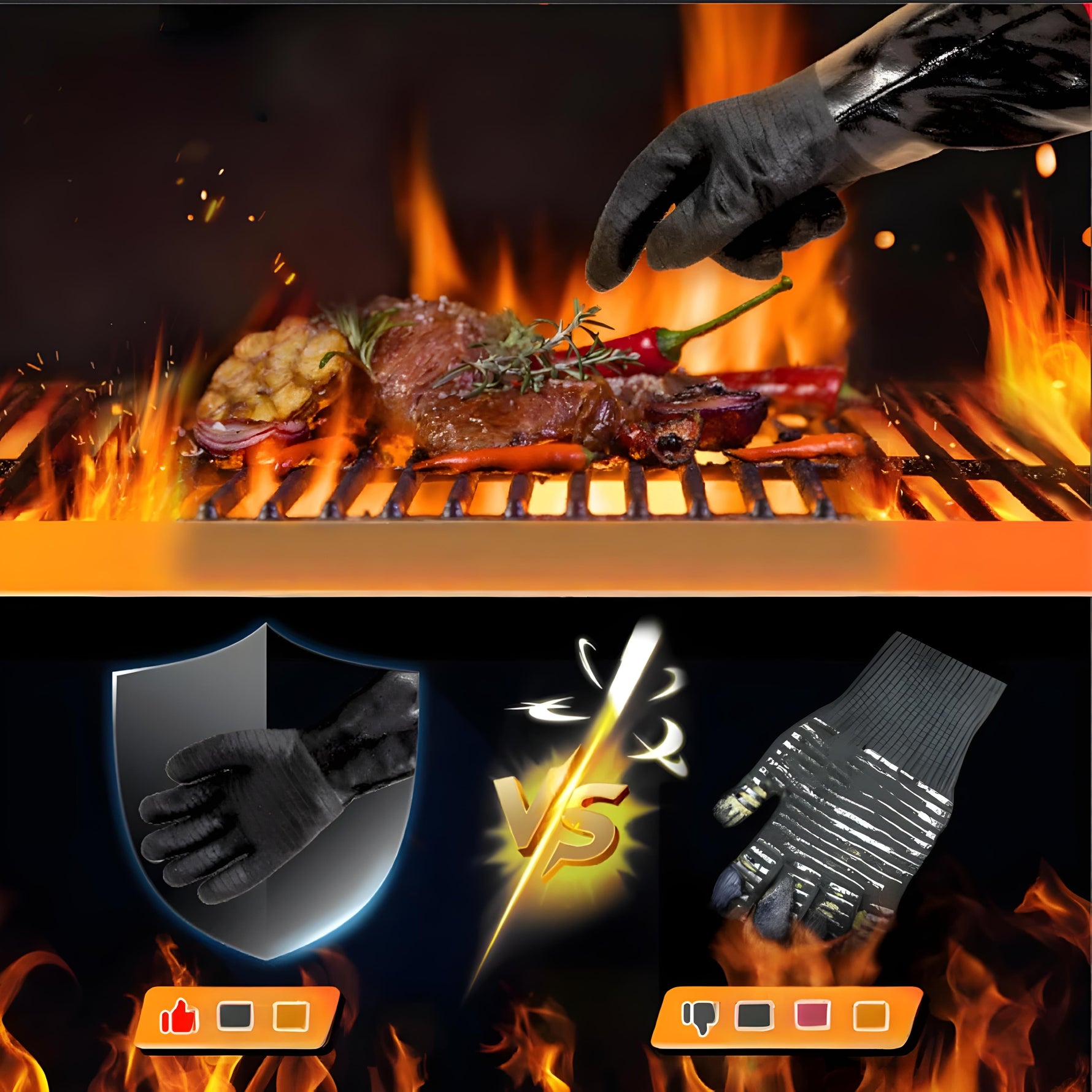 FlameGuard – Temperatur- und wasserfeste Grillhandschuhe