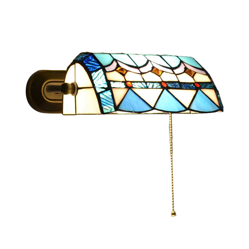 Elegante Wandlampe mit Glaskuppel – Mediterraner Stil in Blau