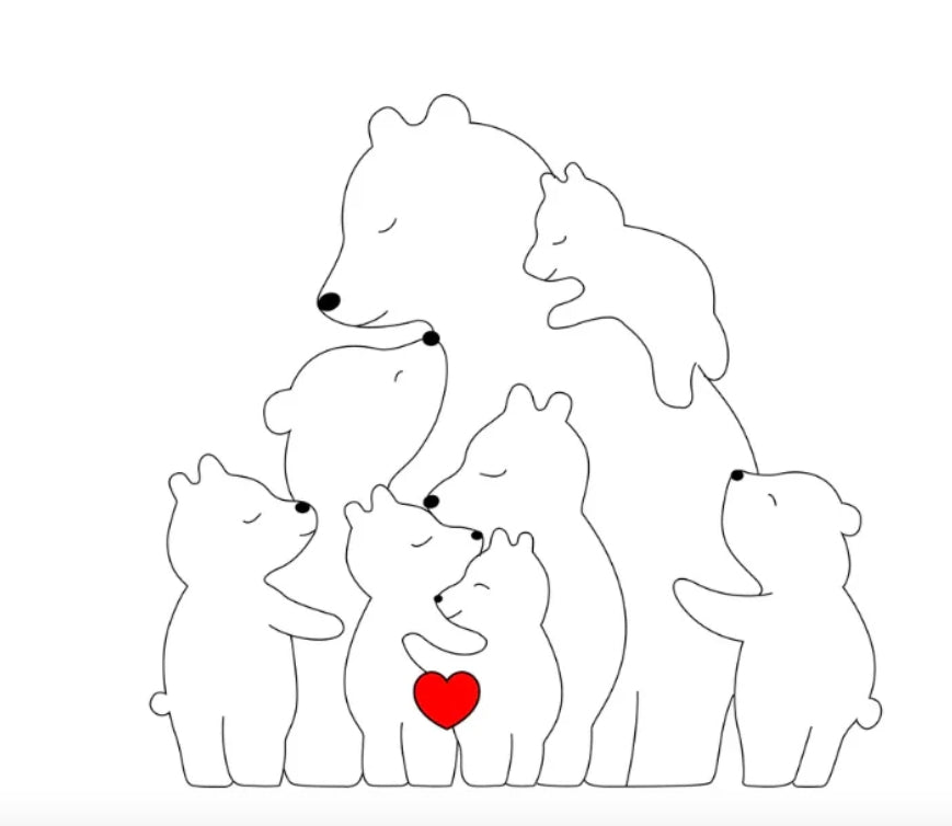 Individuell gestaltbare Bärenfamilie