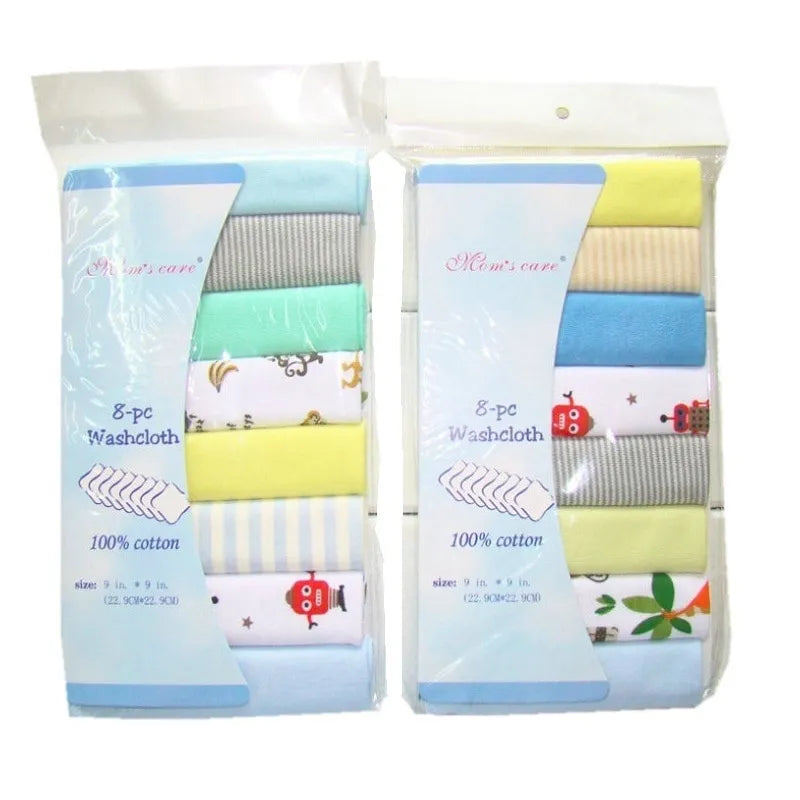 Set mit weichen Wasch- und Spucktüchern aus Baumwolle für Babys