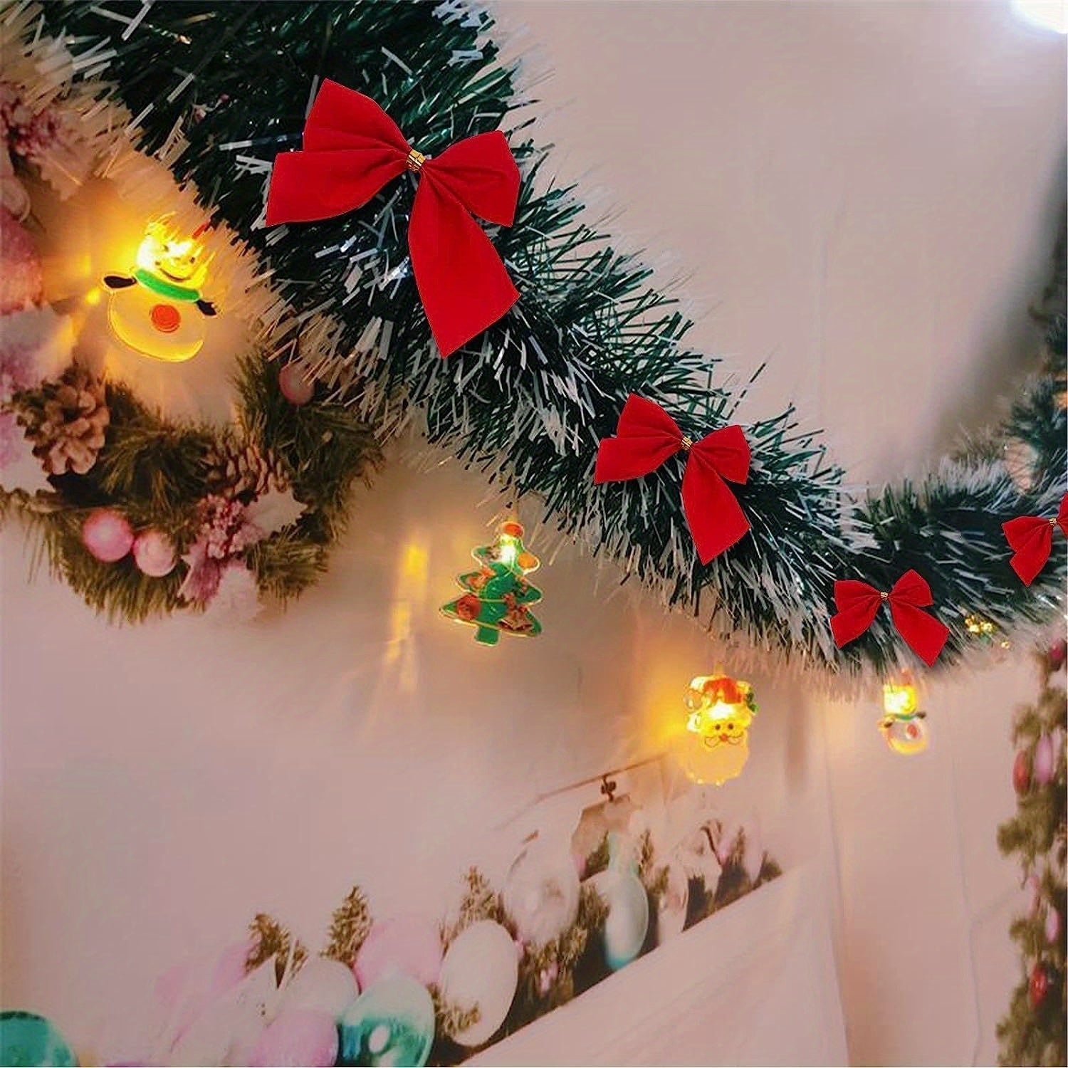 LumaTinsel LED Weihnachtsgirlande – 2er Set kabellose Lichterkette mit warmem Licht