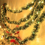 LumaTinsel LED Weihnachtsgirlande – 2er Set kabellose Lichterkette mit warmem Licht